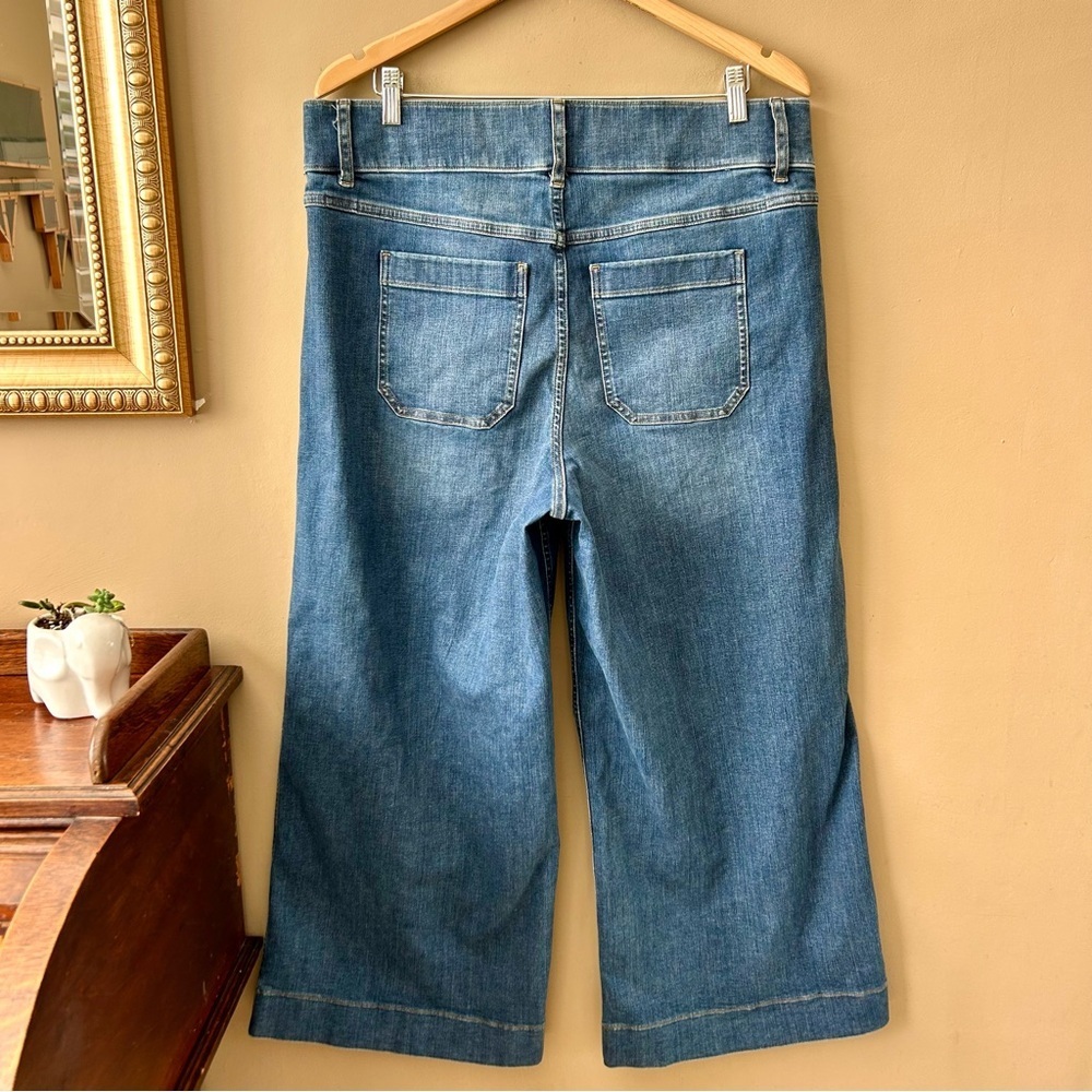 Spanx Cropped Wide Leg Jeans with Patch Pockets Sailor Pull On Size 1X - Picture 4 of 12